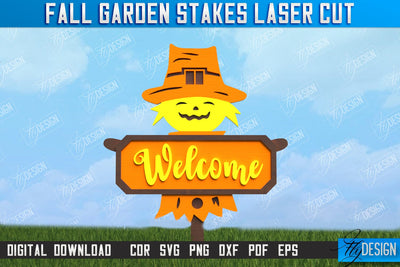 Fall Garden Stake | Garden Decoration | Lawn Stake | Harvest | CNC File SVG Fly Design 