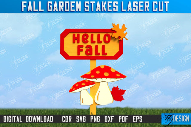 Fall Garden Stake | Garden Decoration | Lawn Stake | Harvest | CNC File SVG Fly Design 