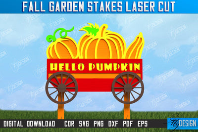Fall Garden Stake | Garden Decoration | Lawn Stake | Harvest | CNC File SVG Fly Design 