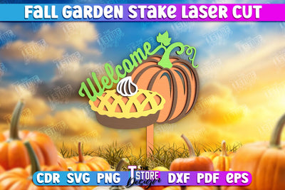 Fall Garden Stake | Garden Decoration | Lawn Stake | Harvest Season | Plant Stake | CNC File SVG The T Store Design 