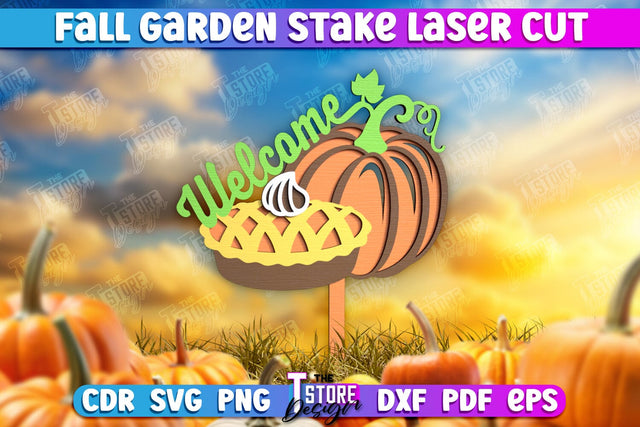 Fall Garden Stake | Garden Decoration | Lawn Stake | Harvest Season | Plant Stake | CNC File SVG The T Store Design 