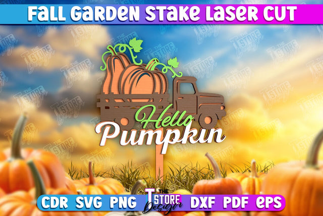Fall Garden Stake | Garden Decoration | Lawn Stake | Harvest Season | Plant Stake | CNC File SVG The T Store Design 