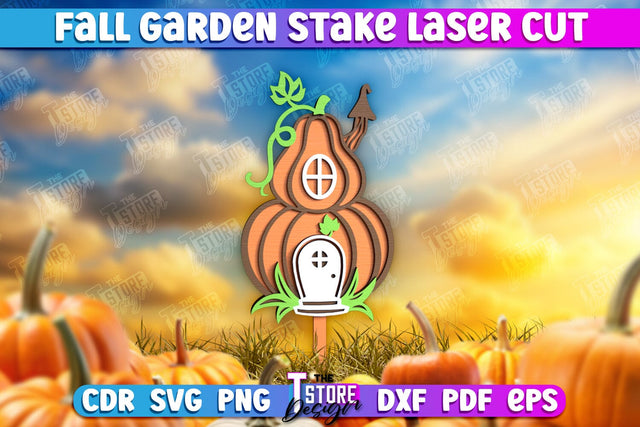 Fall Garden Stake | Garden Decoration | Lawn Stake | Harvest Season | Plant Stake | CNC File SVG The T Store Design 
