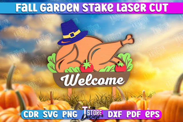 Fall Garden Stake | Garden Decoration | Lawn Stake | Harvest Season | Plant Stake | CNC File SVG The T Store Design 