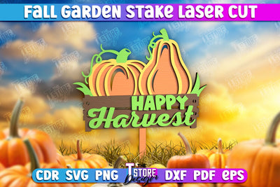 Fall Garden Stake | Garden Decoration | Lawn Stake | Harvest Season | Plant Stake | CNC File SVG The T Store Design 