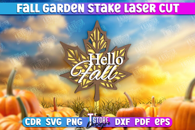 Fall Garden Stake | Garden Decoration | Lawn Stake | Harvest Season | Plant Stake | CNC File SVG The T Store Design 