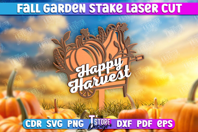 Fall Garden Stake | Garden Decoration | Lawn Stake | Harvest Season | Plant Stake | CNC File SVG The T Store Design 