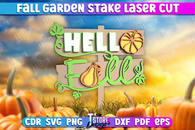 Fall Garden Stake | Garden Decoration | Lawn Stake | Harvest Season | Plant Stake | CNC File SVG The T Store Design 