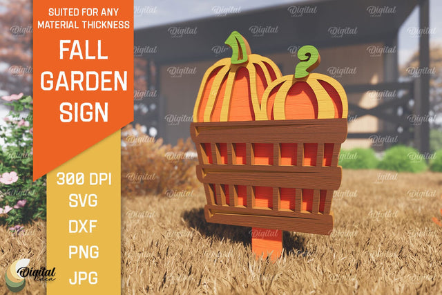 Fall Garden Stake Laser Cut. Autumn Garden Signs SVG Design SVG Evgenyia Guschina 