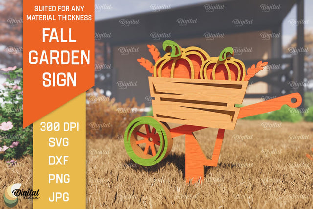 Fall Garden Stake Laser Cut. Autumn Garden Signs SVG Design SVG Evgenyia Guschina 