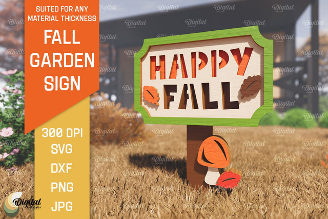 Fall Garden Stake Laser Cut. Autumn Garden Signs SVG Design SVG Evgenyia Guschina 