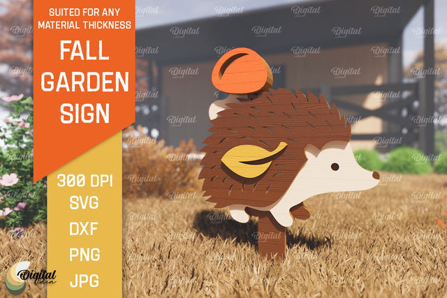 Fall Garden Stake Laser Cut. Autumn Garden Signs SVG Design SVG Evgenyia Guschina 