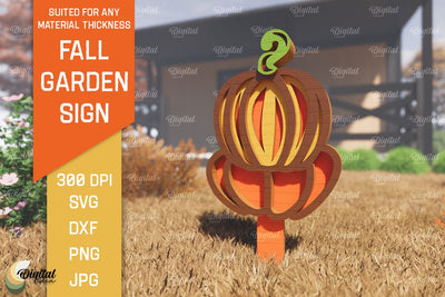 Fall Garden Stake Laser Cut. Autumn Garden Signs SVG Design SVG Evgenyia Guschina 