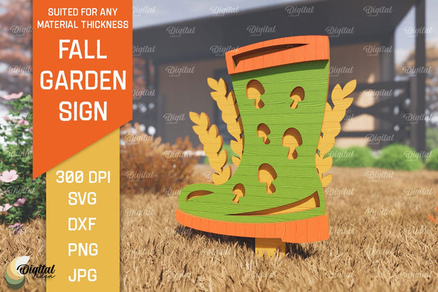 Fall Garden Stake Laser Cut. Autumn Garden Signs SVG Design SVG Evgenyia Guschina 