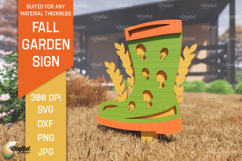 Fall Garden Stake Laser Cut. Autumn Garden Signs SVG Design SVG Evgenyia Guschina 