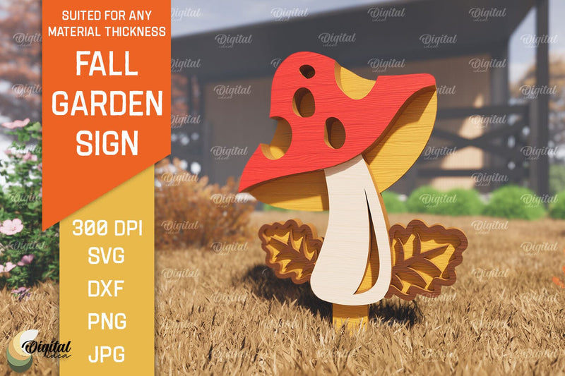 Fall Garden Stake Laser Cut. Autumn Garden Signs SVG Design SVG Evgenyia Guschina 