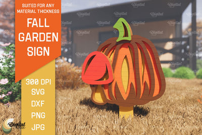 Fall Garden Stake Laser Cut. Autumn Garden Signs SVG Design SVG Evgenyia Guschina 