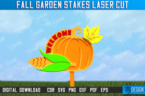 Fall Garden Stakes Bundle | Garden Decoration | Lawn Stakes | Harvest | CNC Files SVG Fly Design 