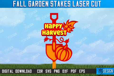 Fall Garden Stakes Bundle | Garden Decoration | Lawn Stakes | Harvest | CNC Files SVG Fly Design 