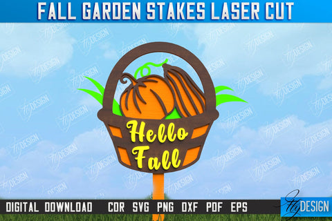 Fall Garden Stakes Bundle | Garden Decoration | Lawn Stakes | Harvest | CNC Files SVG Fly Design 