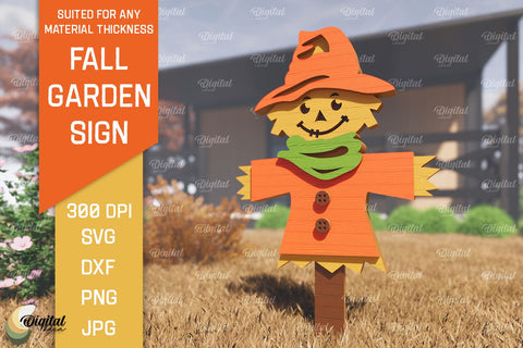 Fall Garden Stakes Laser Cut Bundle. Garden Signs SVG Design SVG Evgenyia Guschina 