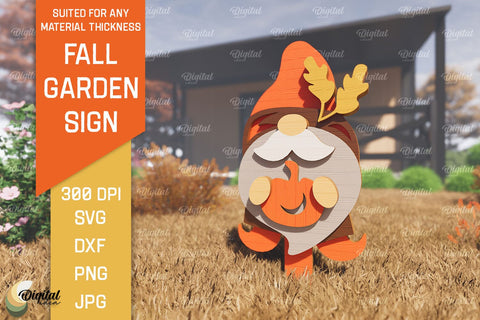 Fall Garden Stakes Laser Cut Bundle. Garden Signs SVG Design SVG Evgenyia Guschina 