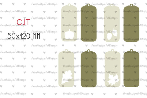 Fall gift tags laser cut, Autumn bookmarks set svg SVG AnastasiyaArtDesign 
