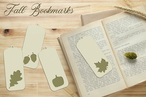 Fall gift tags laser cut, Autumn bookmarks set svg SVG AnastasiyaArtDesign 