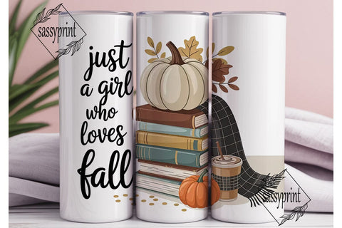 Fall Girl 20oz Tumbler Wrap Sublimation sassyprint 