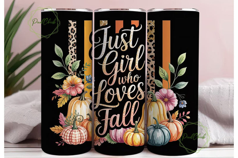Fall Girl Pumpkin Spice 20oz Tumbler Sublimation PixelChick 