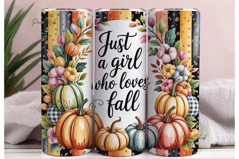 Fall Girl Pumpkin Spice 20oz Tumbler Sublimation PixelChick 