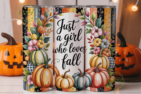 Fall Girl Pumpkin Spice 20oz Tumbler Sublimation PixelChick 
