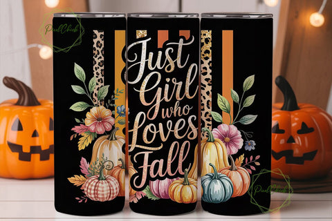 Fall Girl Pumpkin Spice 20oz Tumbler Sublimation PixelChick 