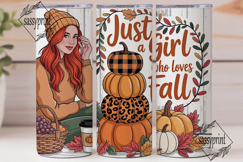 Fall Girl Pumpkin Spice 20oz Tumbler Sublimation sassyprint 