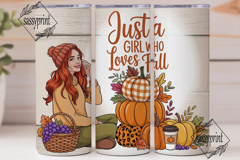Fall Girl Pumpkin Spice 20oz Tumbler Sublimation sassyprint 