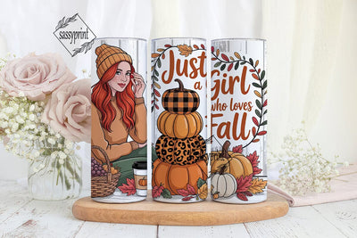 Fall Girl Pumpkin Spice 20oz Tumbler Sublimation sassyprint 