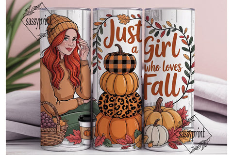 Fall Girl Pumpkin Spice 20oz Tumbler Sublimation sassyprint 