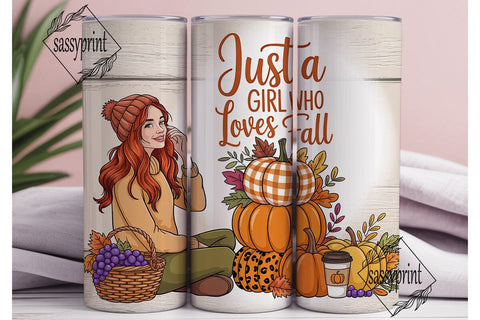 Fall Girl Pumpkin Spice 20oz Tumbler Sublimation sassyprint 