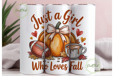 Fall Girl Pumpkin Spice Tumbler Wrap Sublimation PixelChick 
