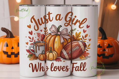 Fall Girl Pumpkin Spice Tumbler Wrap Sublimation PixelChick 