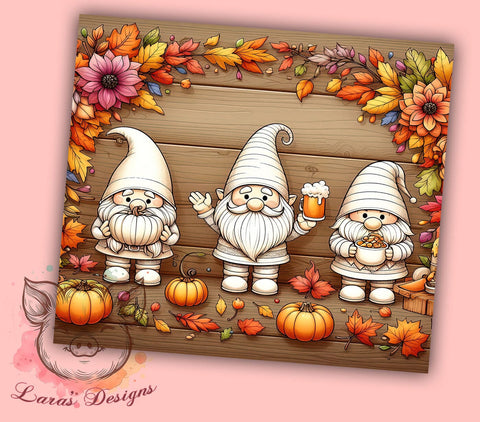 Fall Gnome 20oz Tumbler Png, Straight & Tapered Tumbler Png, Thanksgiving Gnome Tumbler Png, Digital Download PNG Sublimation Lara' s Designs 