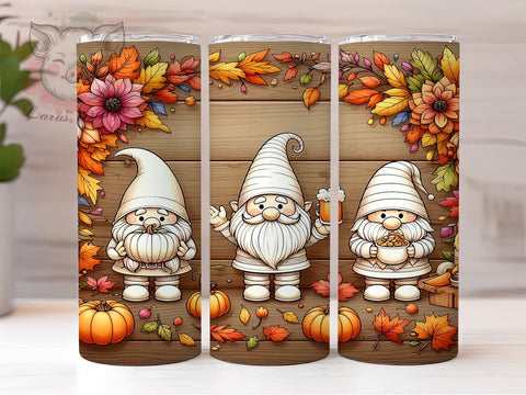 Fall Gnome 20oz Tumbler Png, Straight & Tapered Tumbler Png, Thanksgiving Gnome Tumbler Png, Digital Download PNG Sublimation Lara' s Designs 