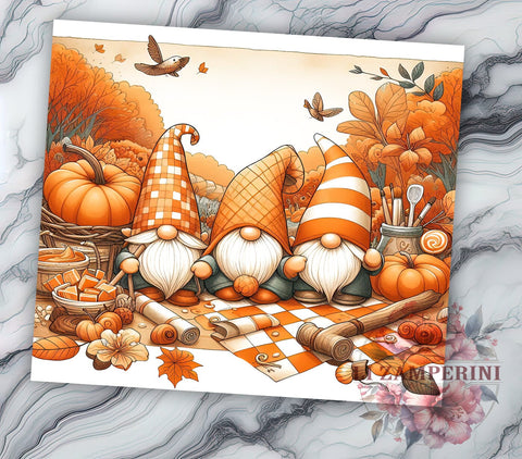 Fall Gnome 20oz Tumbler Wrap PNG, Thanksgiving Gnome Tumbler Png, Straight & Tapered Tumbler Wrap, Instant Digital Download Sublimation Li Zamperini 