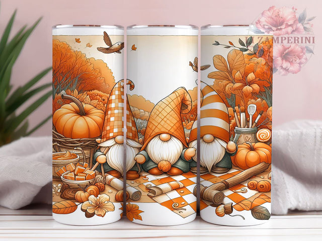 Fall Gnome 20oz Tumbler Wrap PNG, Thanksgiving Gnome Tumbler Png, Straight & Tapered Tumbler Wrap, Instant Digital Download Sublimation Li Zamperini 