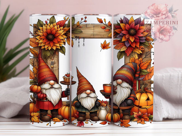 Fall Gnome 20oz Tumbler Wrap PNG, Thanksgiving Gnome Tumbler Png, Straight & Tapered Tumbler Wrap, Instant Digital Download Sublimation Li Zamperini 