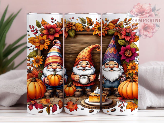 Fall Gnome 20oz Tumbler Wrap PNG, Thanksgiving Gnome Tumbler Png, Straight & Tapered Tumbler Wrap, Instant Digital Download Sublimation Li Zamperini 