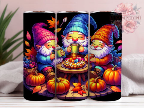Fall Gnome 20oz Tumbler Wrap PNG, Thanksgiving Gnome Tumbler Png, Straight & Tapered Tumbler Wrap, Instant Digital Download Sublimation Li Zamperini 