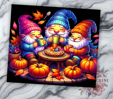 Fall Gnome 20oz Tumbler Wrap PNG, Thanksgiving Gnome Tumbler Png, Straight & Tapered Tumbler Wrap, Instant Digital Download Sublimation Li Zamperini 