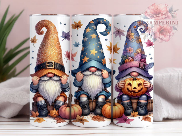 Fall Gnome 20oz Tumbler Wrap PNG, Thanksgiving Gnome Tumbler Png, Straight & Tapered Tumbler Wrap, Instant Digital Download Sublimation Li Zamperini 