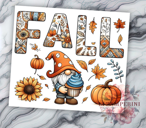 Fall Gnome 20oz Tumbler Wrap PNG, Thanksgiving Gnome Tumbler Png, Straight & Tapered Tumbler Wrap, Instant Digital Download Sublimation Li Zamperini 
